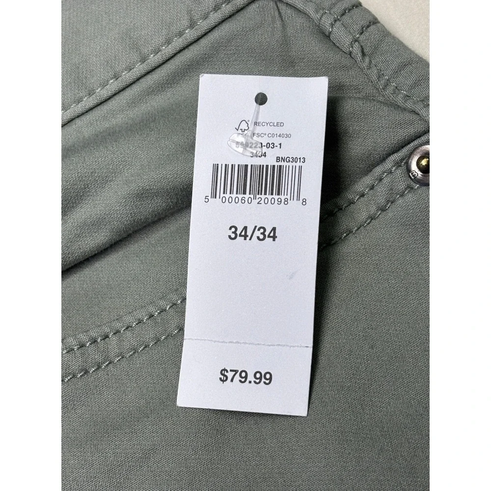 NWT Banana Republic Travel‎ Jean Mens 34x32 Athletic Fit Soft Sage Green 599223
